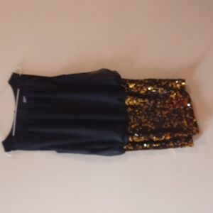 Adrianna Papell black and copper sequin cocktail/party dress